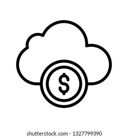 dollar cloud line icon