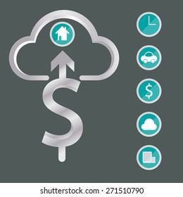 Dollar and Clound Signs Design set