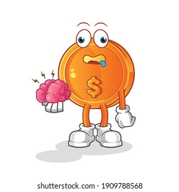 dollar coin character. cartoon mascot vector