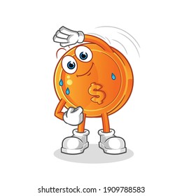 dollar coin character. cartoon mascot vector