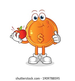 Dollar Coin Character. Cartoon Mascot Vector