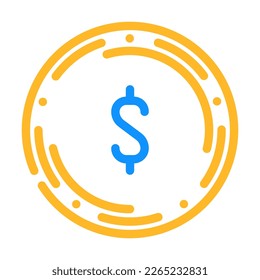 vector de icono de color de moneda de dólar. signo de moneda de un dólar. ilustración de símbolo aislado