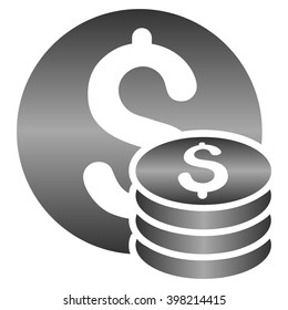 Dollar Coin Column vector toolbar icon for software design. Style is a gradient icon symbol on a white background.