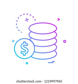 dollar coin currency icon vector design