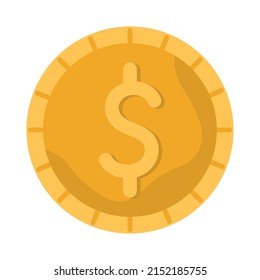 dollar coin design over white