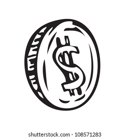 Dollar coin doodle