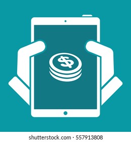 Dollar coin flat icon