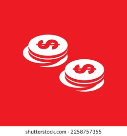 Dollar coin flat icon, common graphic resources, vector illustration.