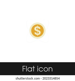 Dollar Coin Flat icon Design Isolated White Background, Eps 10