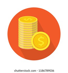 dollar coin flat icon. vector money - investment symbol