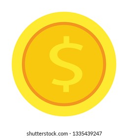 dollar coin flat icon. vector money - investment symbol