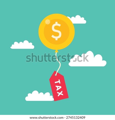 Dollar coin float tax payment and business tax concept. 