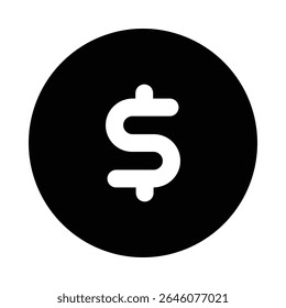 Dollar Münze Symbol editierbarer Vektor