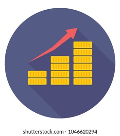 
A dollar coin growing chart concept of financial growth 
