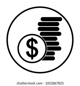 Dollar coin icon 