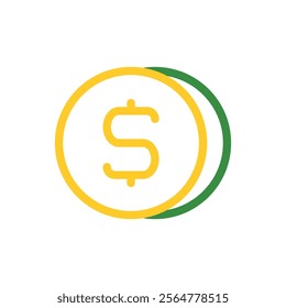 Dollar coin icon. Concept of finance, investment, and savings.