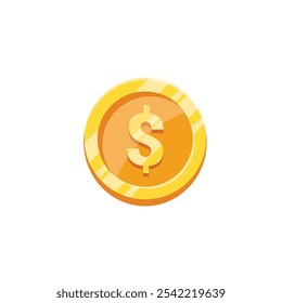 Dollar coin icon flat vector design