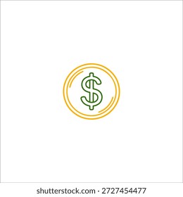 Dollarmünze Symbol handgezeichnete Illustration