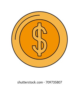 dollar coin icon image 