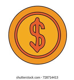 dollar coin icon image 