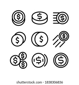dollar coin icon or logo isolated sign symbol vector illustration - Collection of high quality black style vector icons

