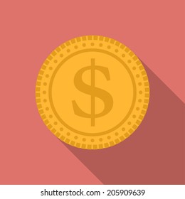 Dollar coin icon. Money symbol
 
 