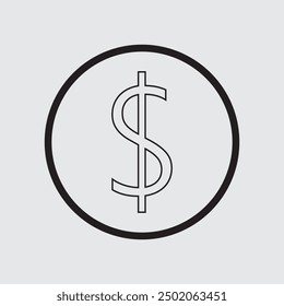 Dollar coin icon and Money Icon vector. Dollar coin isolated on white background.