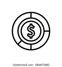 Dollar, coin icon. Simple line, outline vector elements of economy icons for ui and ux, website or mobile application