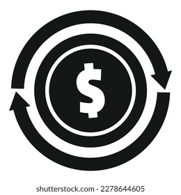 Icono de moneda de dólar vector simple. Enviar dinero. Pago en efectivo