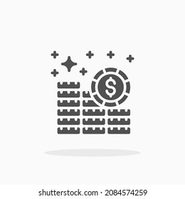 Dollar Coin icon. Solid or Glyph style. Vector illustration. Enjoy this icon for your project.