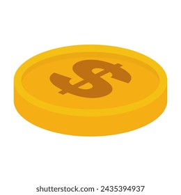 Dollar coin icon. USD icon. Vector.