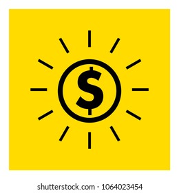 dollar coin icon vector