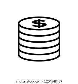 dollar coin icon vector