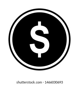 Dollar coin icon vector, eps 10