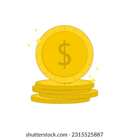 dollar coin icon vector. flat design illustration