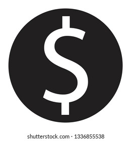 Dollar coin icon. Vector illustration on white background.