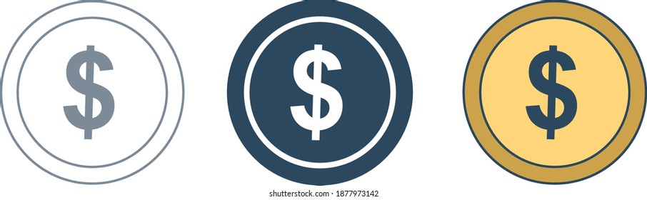 Icono de moneda en dólares Ilustración vectorial 