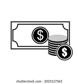
dollar coin icon vector illustration