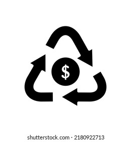 plantilla de logotipo de ilustración vectorial de icono de moneda en dólares para muchos fines. Aislado sobre fondo blanco.