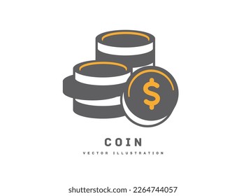 Ilustración vectorial de icono de moneda en dólares