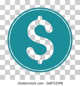 Dollar Coin icon. Vector illustration style is flat iconic symbol, soft blue color, transparent background. Designed for web and software interfaces.