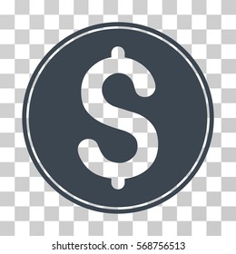 Dollar Coin icon. Vector illustration style is flat iconic symbol, smooth blue color, transparent background. Designed for web and software interfaces.