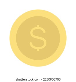 Dollar Coin Icon vector image. Suitable for mobile apps, web apps and print media.