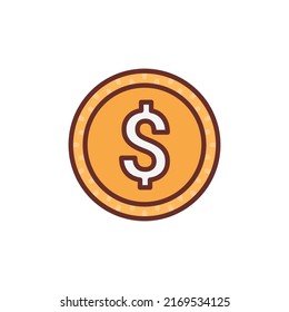 icono de moneda de dólar en vector. Logotipo