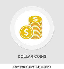 dollar coin icon. vector money - investment symbol
