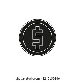 dollar coin icon. vector money - investment symbol