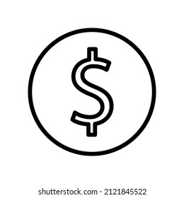 Dollar coin icon vector on white background