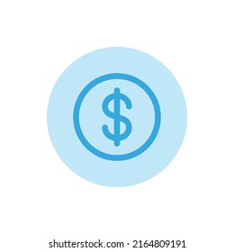 Dollar coin icon with white background
