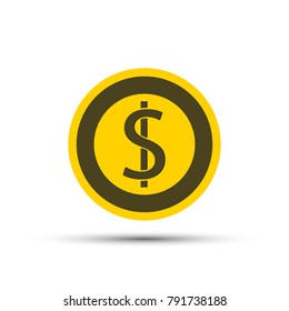 Dollar coin icon.money.finance.vector illustrator