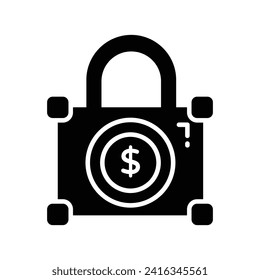 Dollarmünze in Padlock mit dem Symbol für sichere Zahlung, Finanzschutz